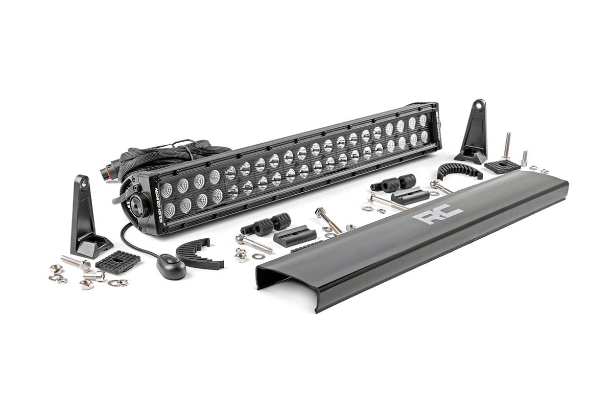 LED Light Bar - Rough Country - Dual Row - Black